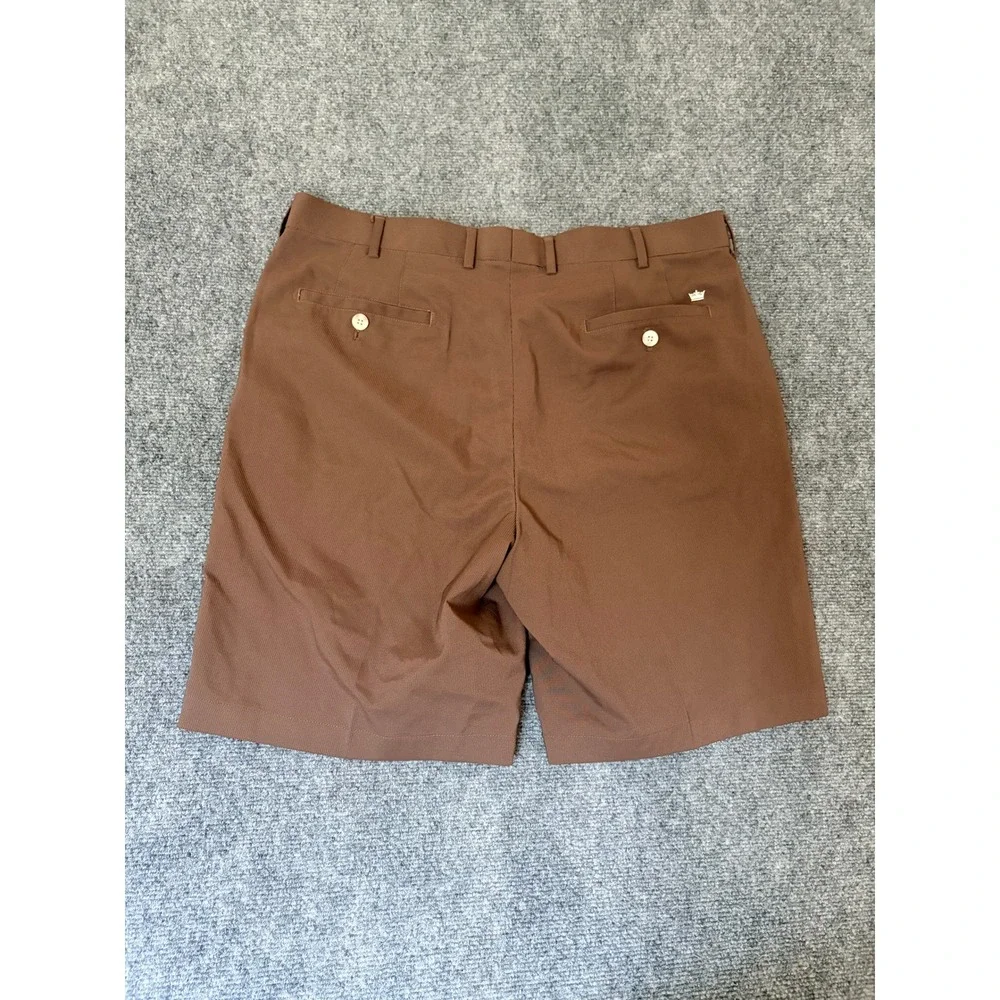Peter Millar Crown Sport Mens 36 Brown Performance Golf Shorts Wicking Polyester